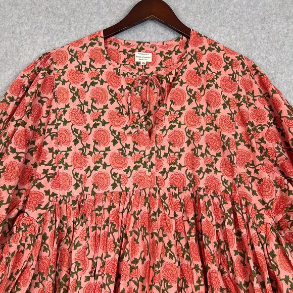 House Of Sundar Saffron Sun Maya Half Sleeve Midi Dress Size XL - Picture 3 of 11